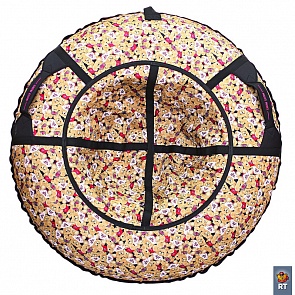 Санки надувные тюбинг RT Медвежата с красными флажками, диаметр 118 см. (Snow Show, 6818RT)